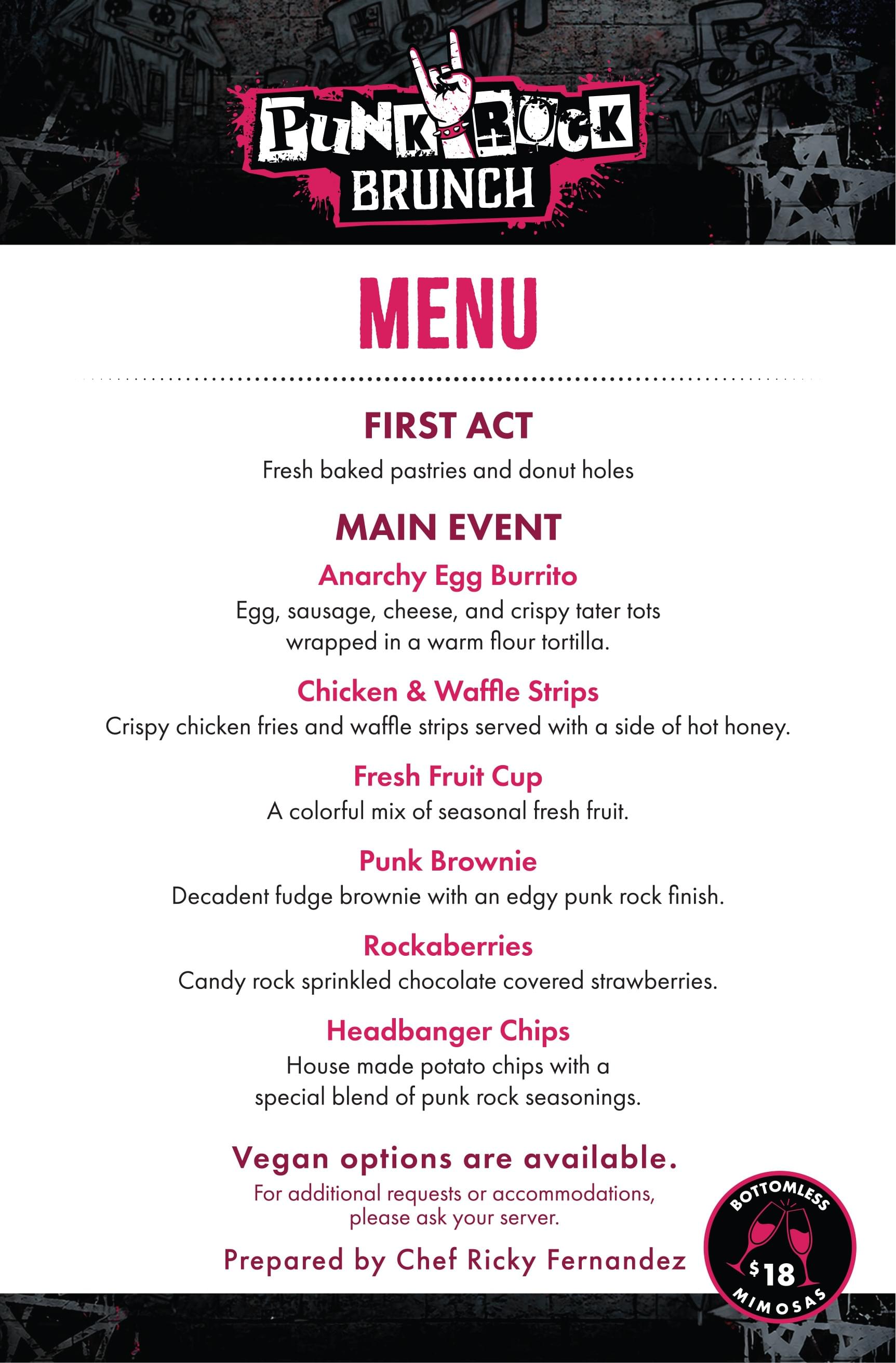 Punk Rock Brunch Menu